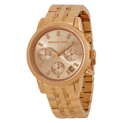 michael kors ladies ritz rose gold plated chronograph watch mk6077|Michael Kors Womens Watch Ritz MK.